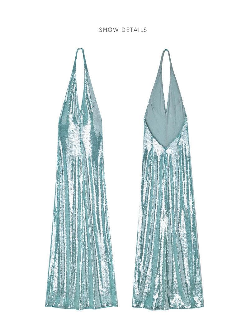 Mayfair Series — Sequin Halter Neck Backless Evening Dress