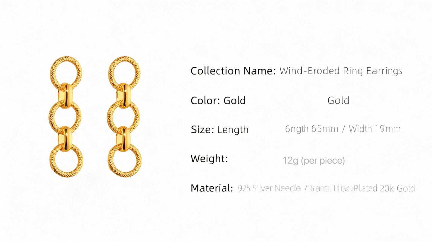 Wind-Eroded Ring Earrings
