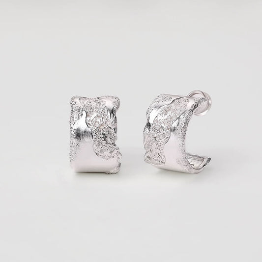 Metal Lace Small Hoop Earrings