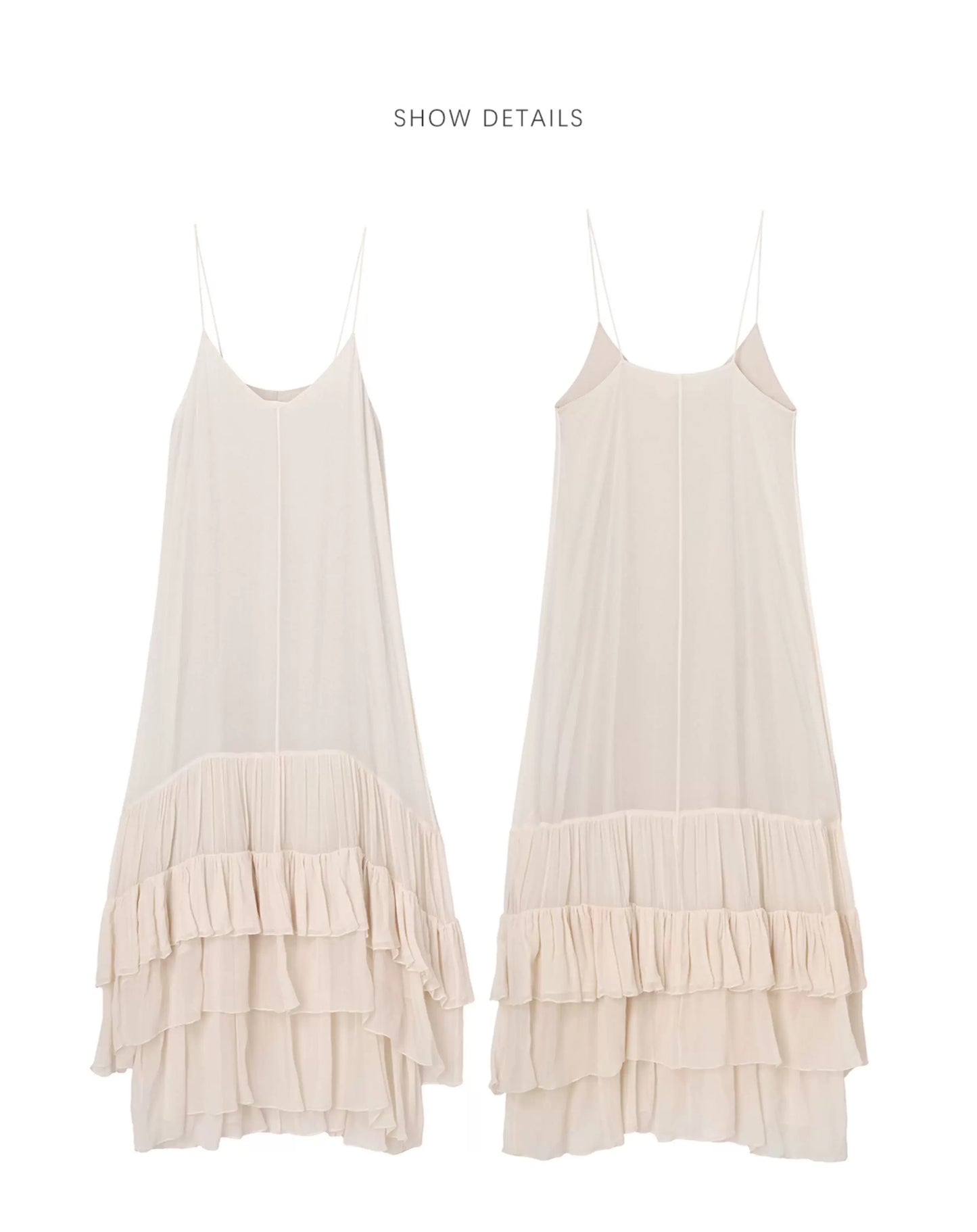 Pure mulberry silk complicated hem suspender skirt