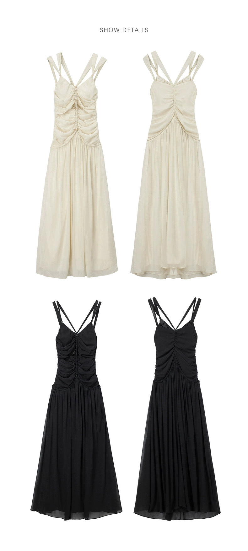 Silk vacation skirt hand-knitted rope mop suspender dress