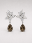 Floral Pave Smoky Quartz Drop Earrings S925 Sterling Silver