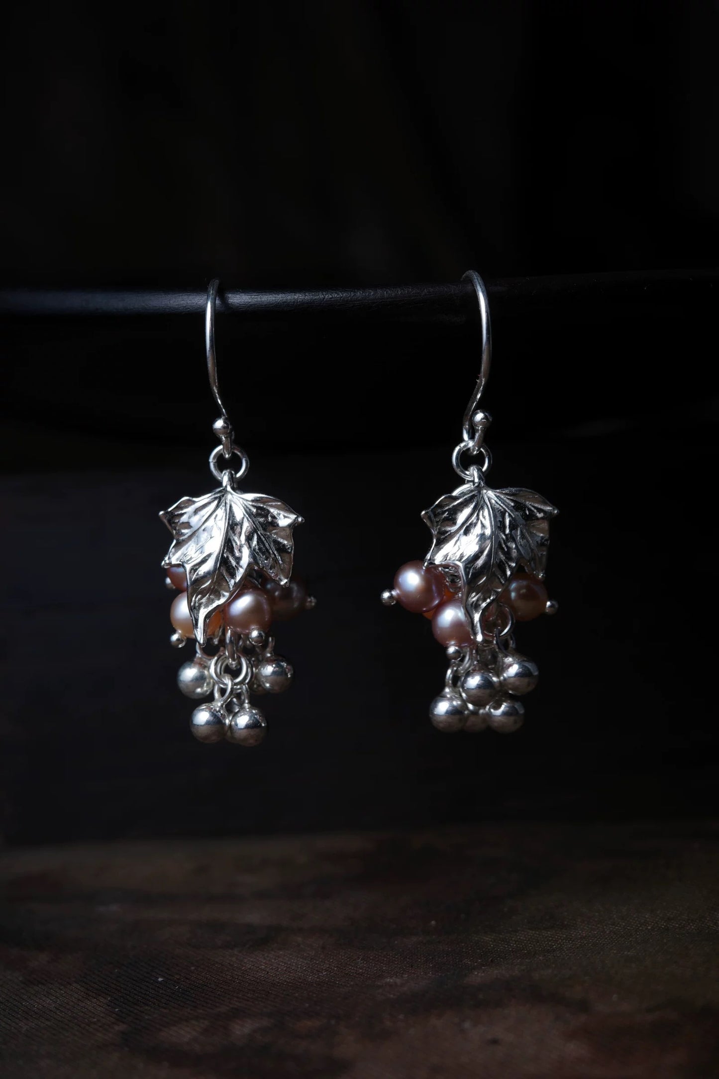 Grape Leaf Spirit Fruit Earrings