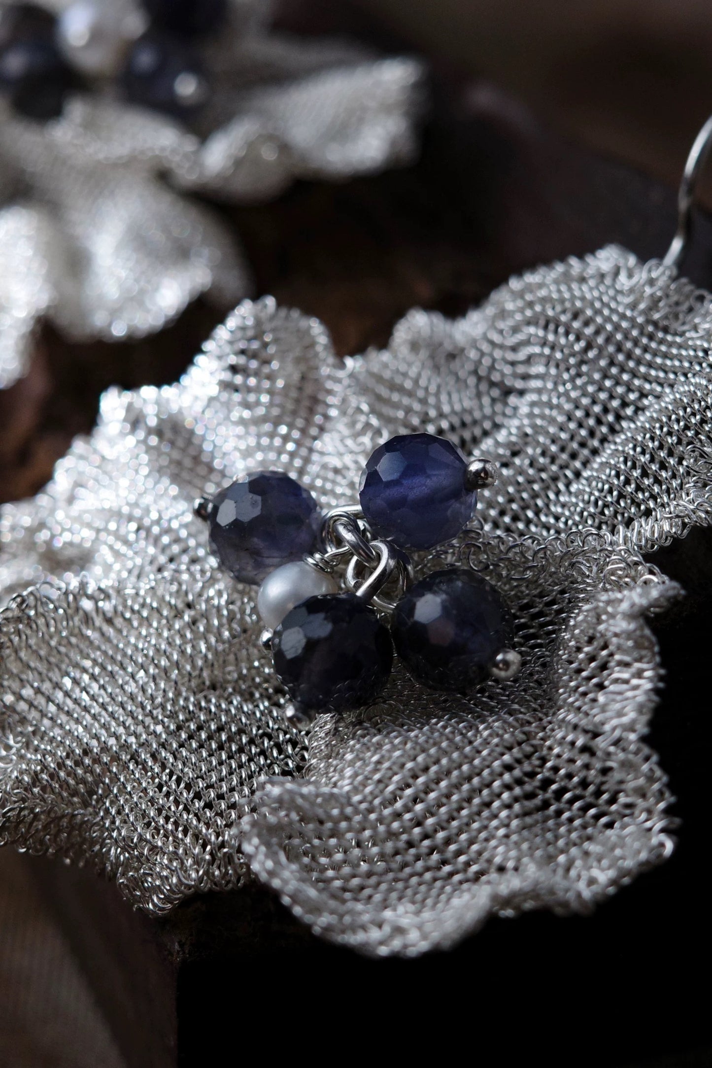 Dreamy Fruit Mesh Silver Earrings