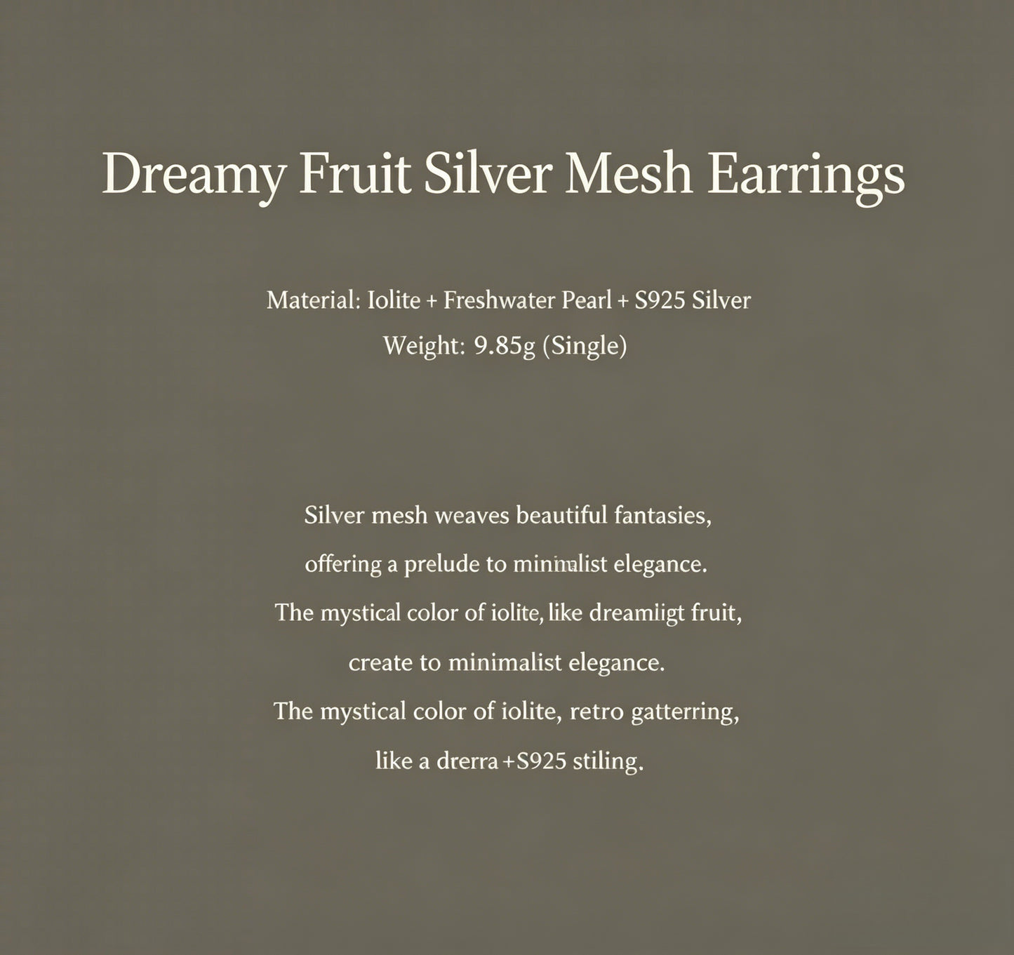 Dreamy Fruit Mesh Silver Earrings