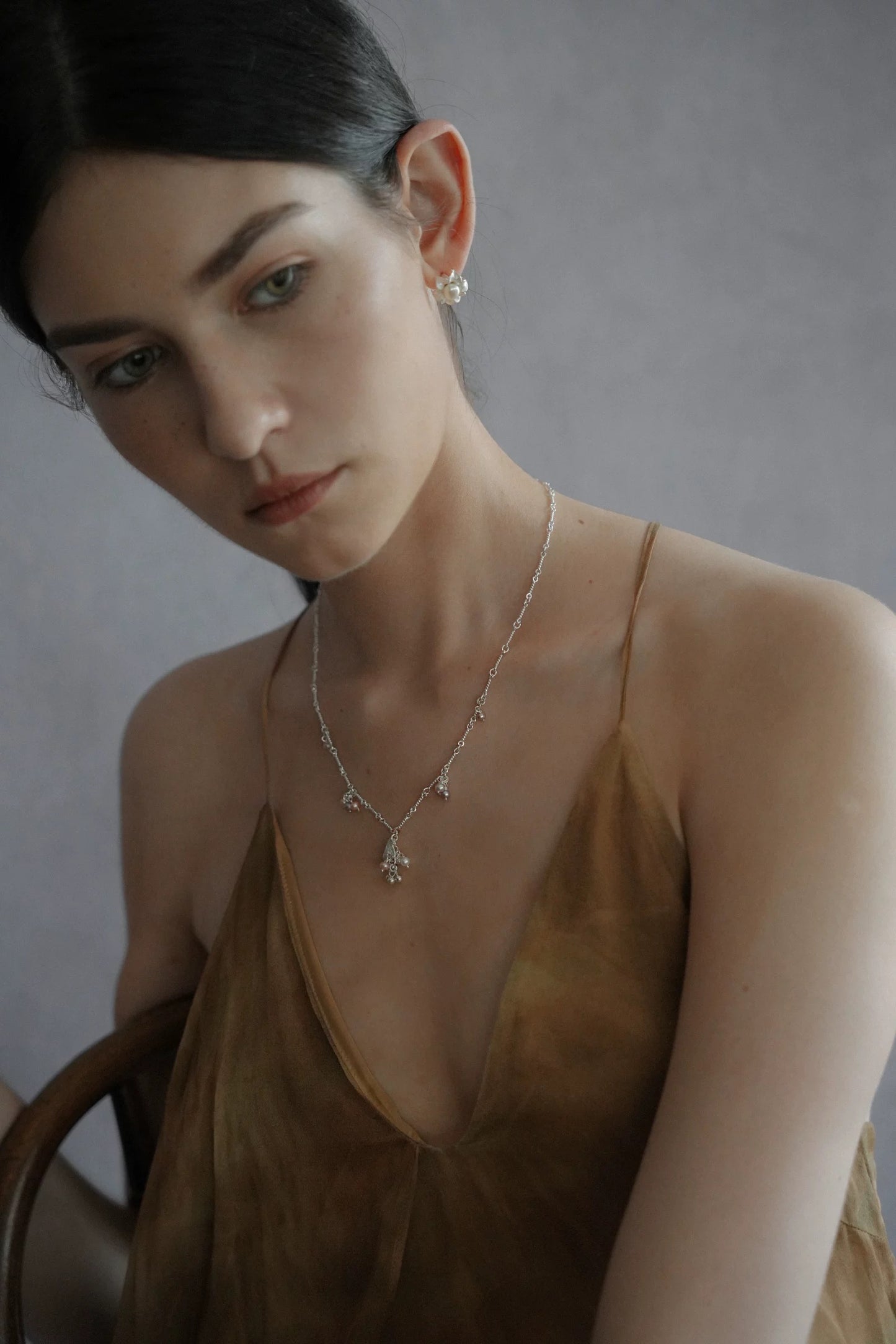 Illusory Fruit Silver Mesh Earrings