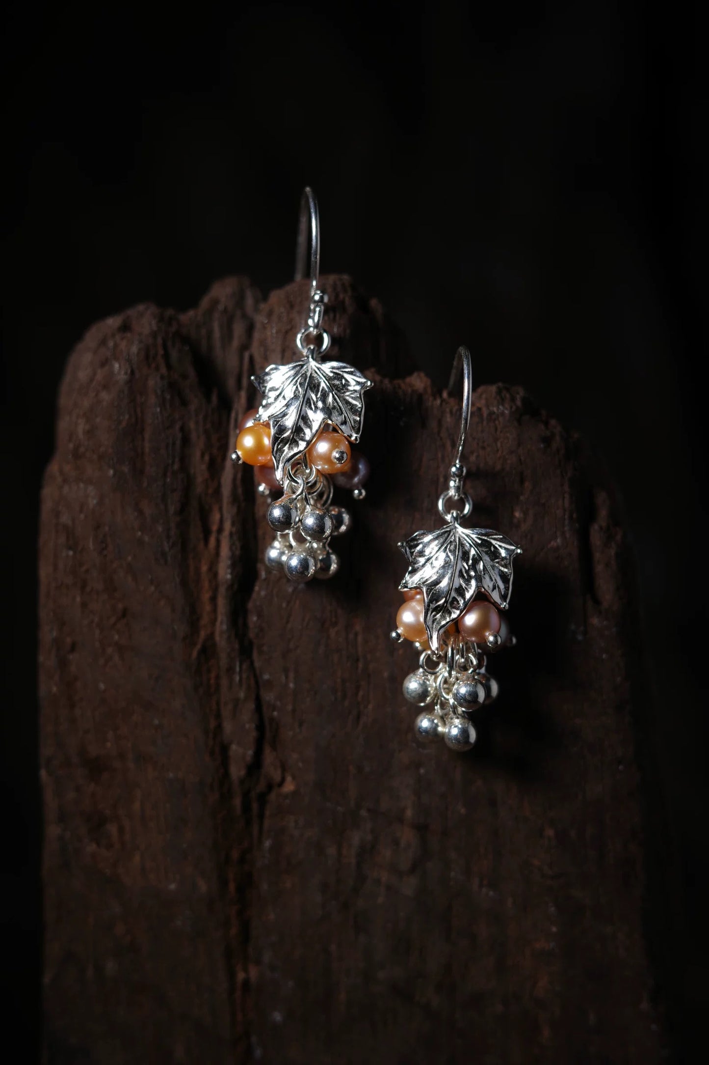 Grape Leaf Spirit Fruit Earrings