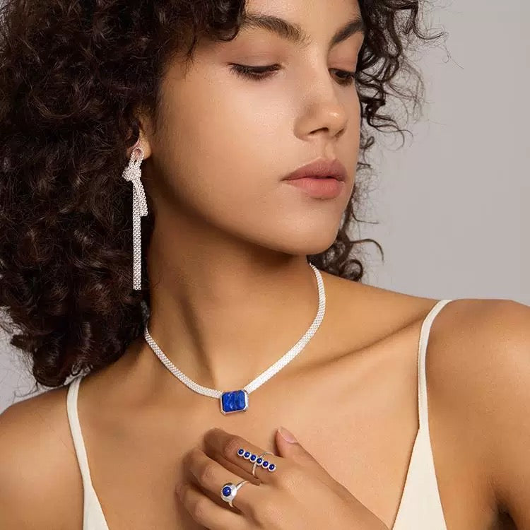 Knot Long Chain Earrings (925 Silver)