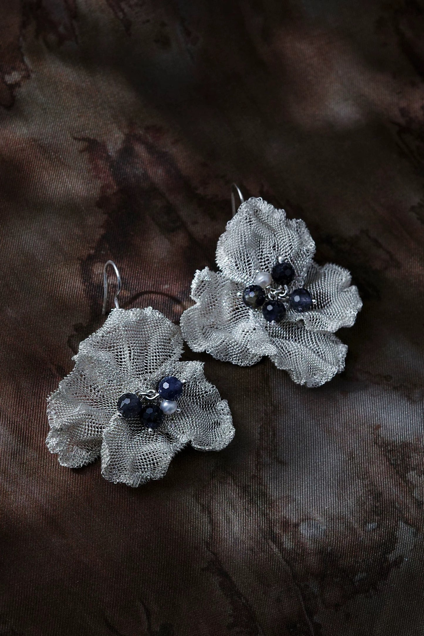 Dreamy Fruit Mesh Silver Earrings