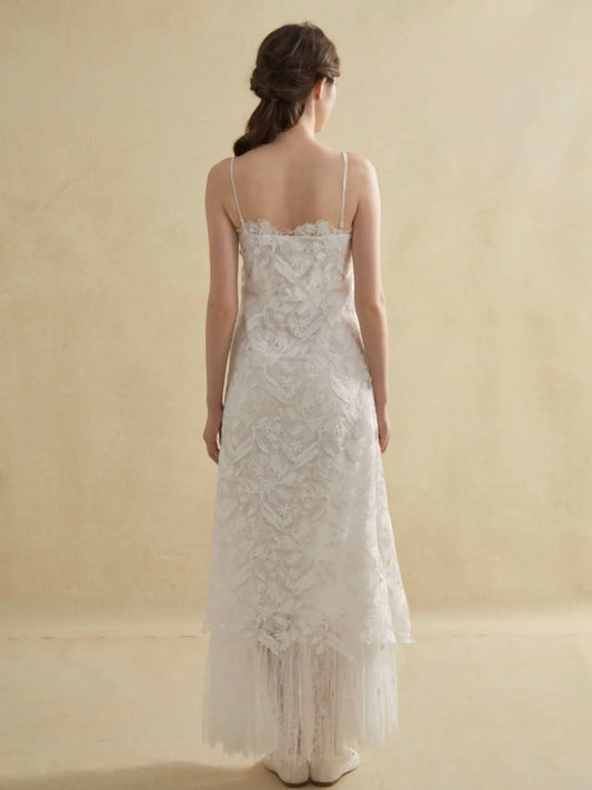 Hollow-out Lace A-line Camisole Dress