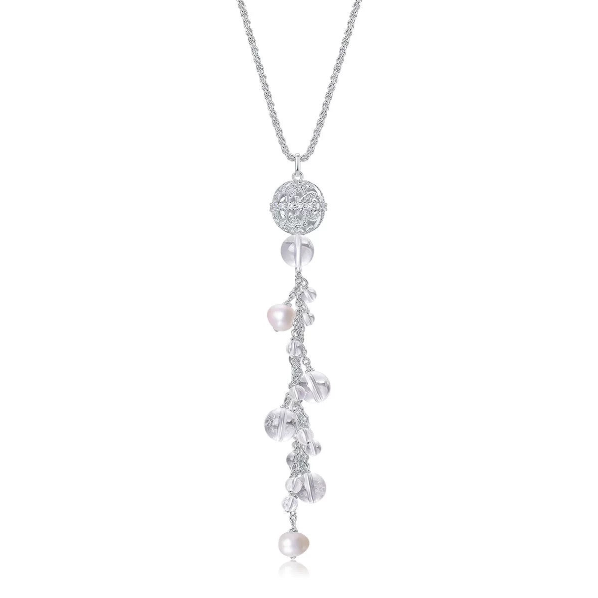 Moonlit Vines Gleaming Long Necklace