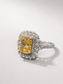 3 Carat Radiant Cut Ring, S925 Sterling Silver Fully Paved Halo Ring