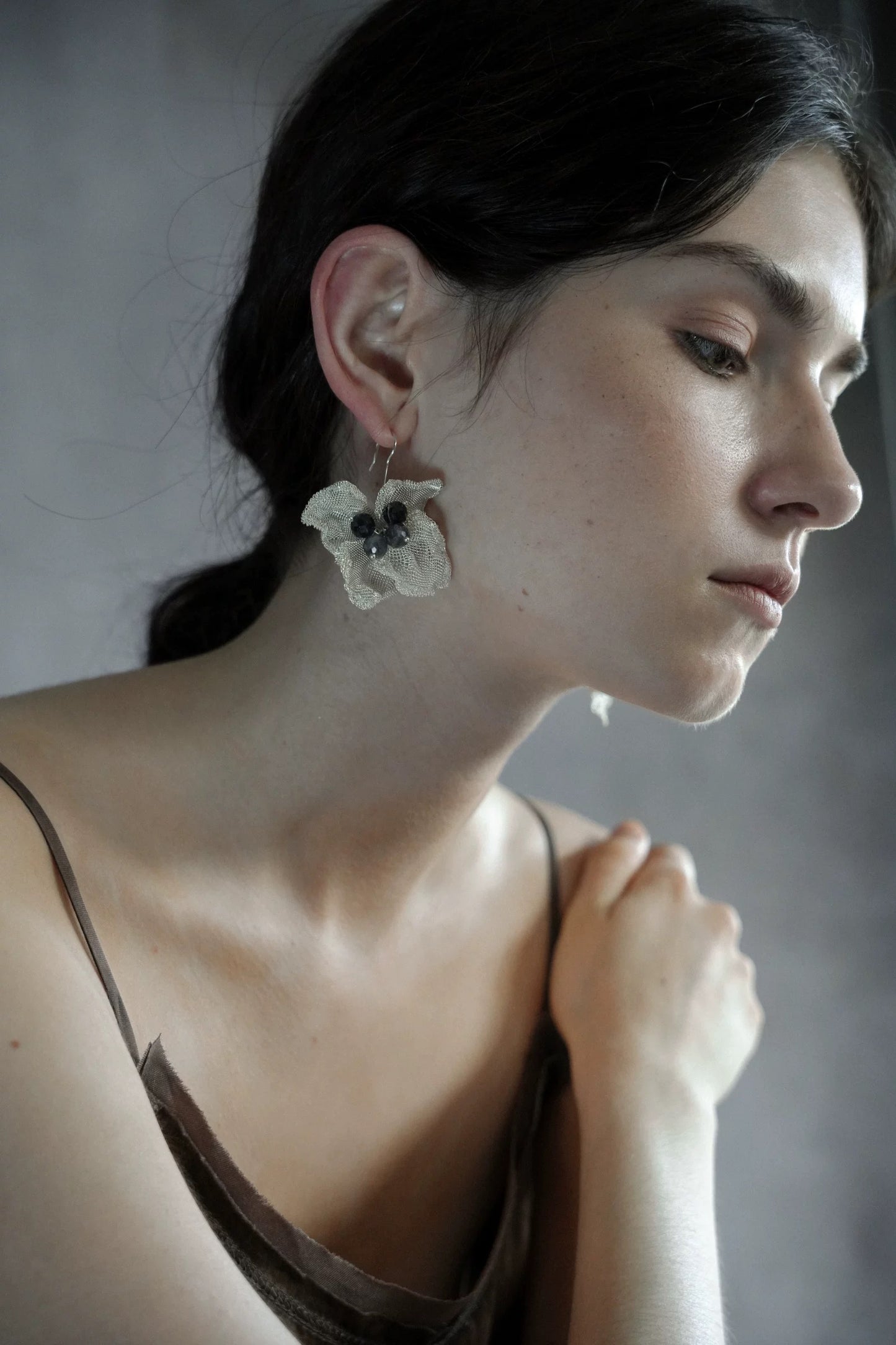 Dreamy Fruit Mesh Silver Earrings
