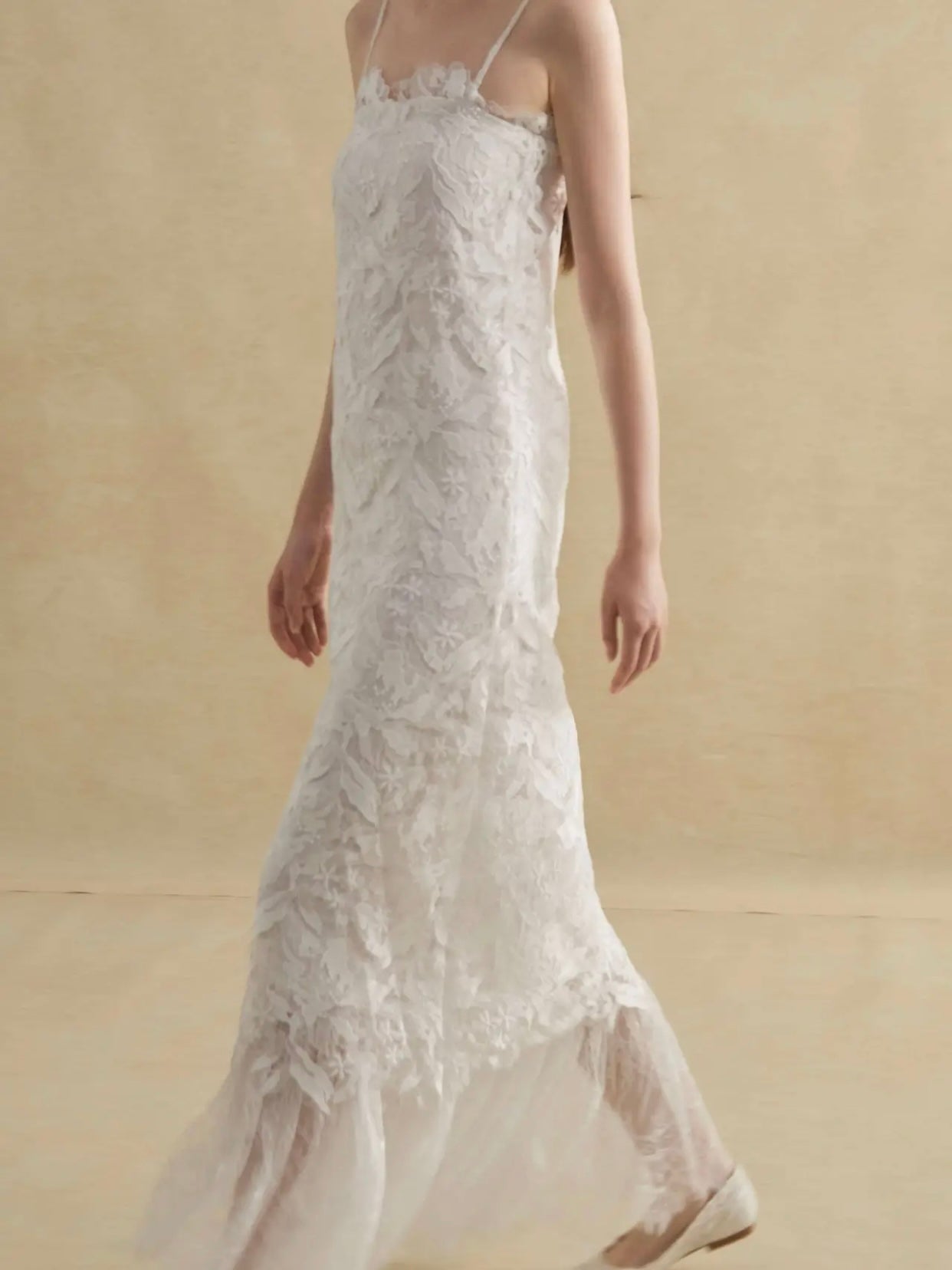 Hollow-out Lace A-line Camisole Dress