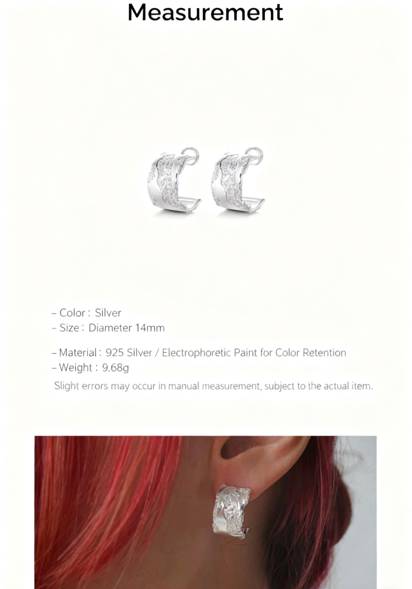 Metal Lace Small Hoop Earrings
