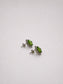 Oval Natural Peridot Halo S925 Sterling Silver Stud Earrings