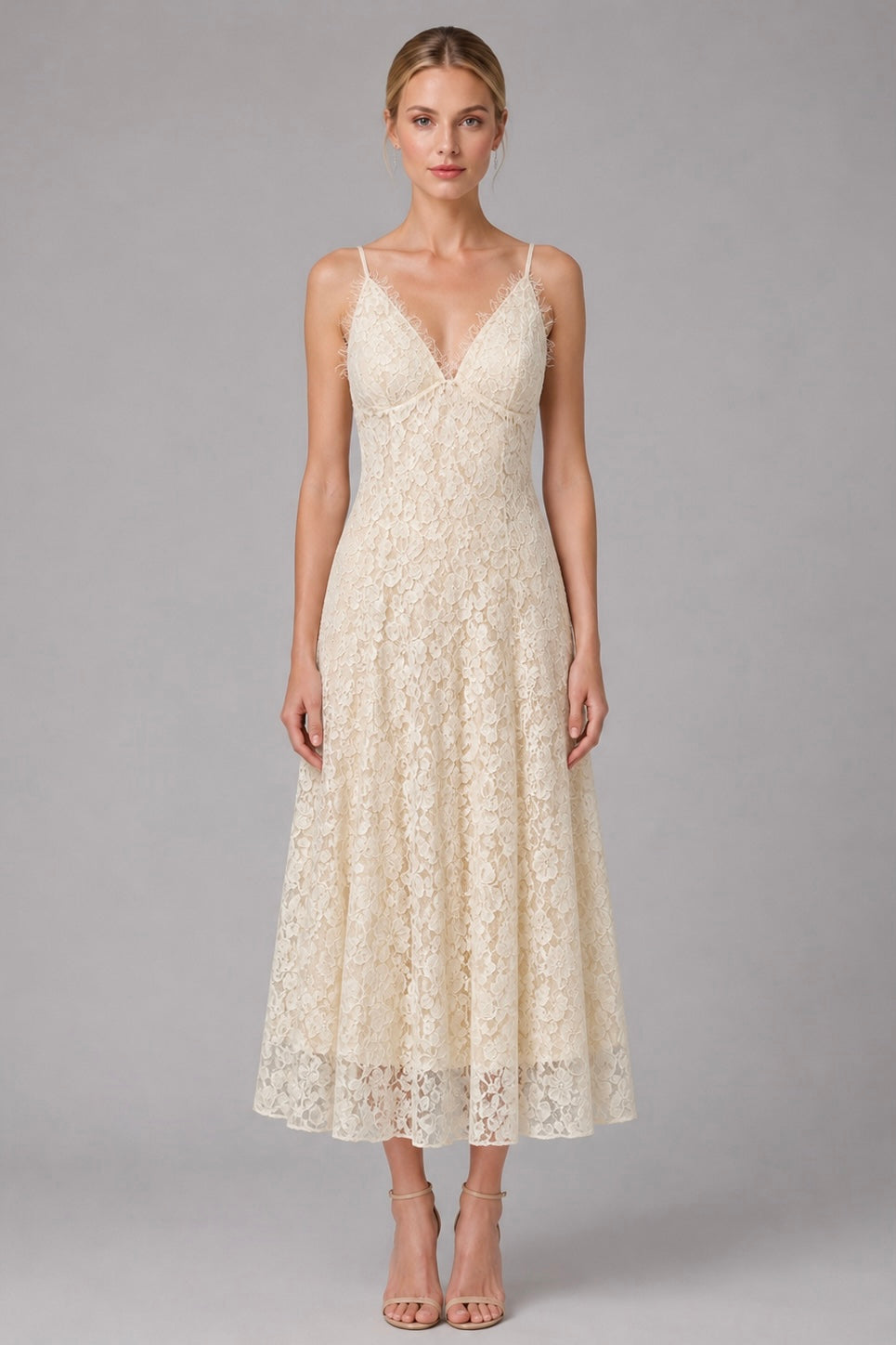 white midi slip dress Alba Frill Trim Not intended to be worn on its own Smoke and Mirror Midi Slip