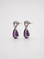 Double Pear Amethyst S925 Sterling Silver Drop Earrings