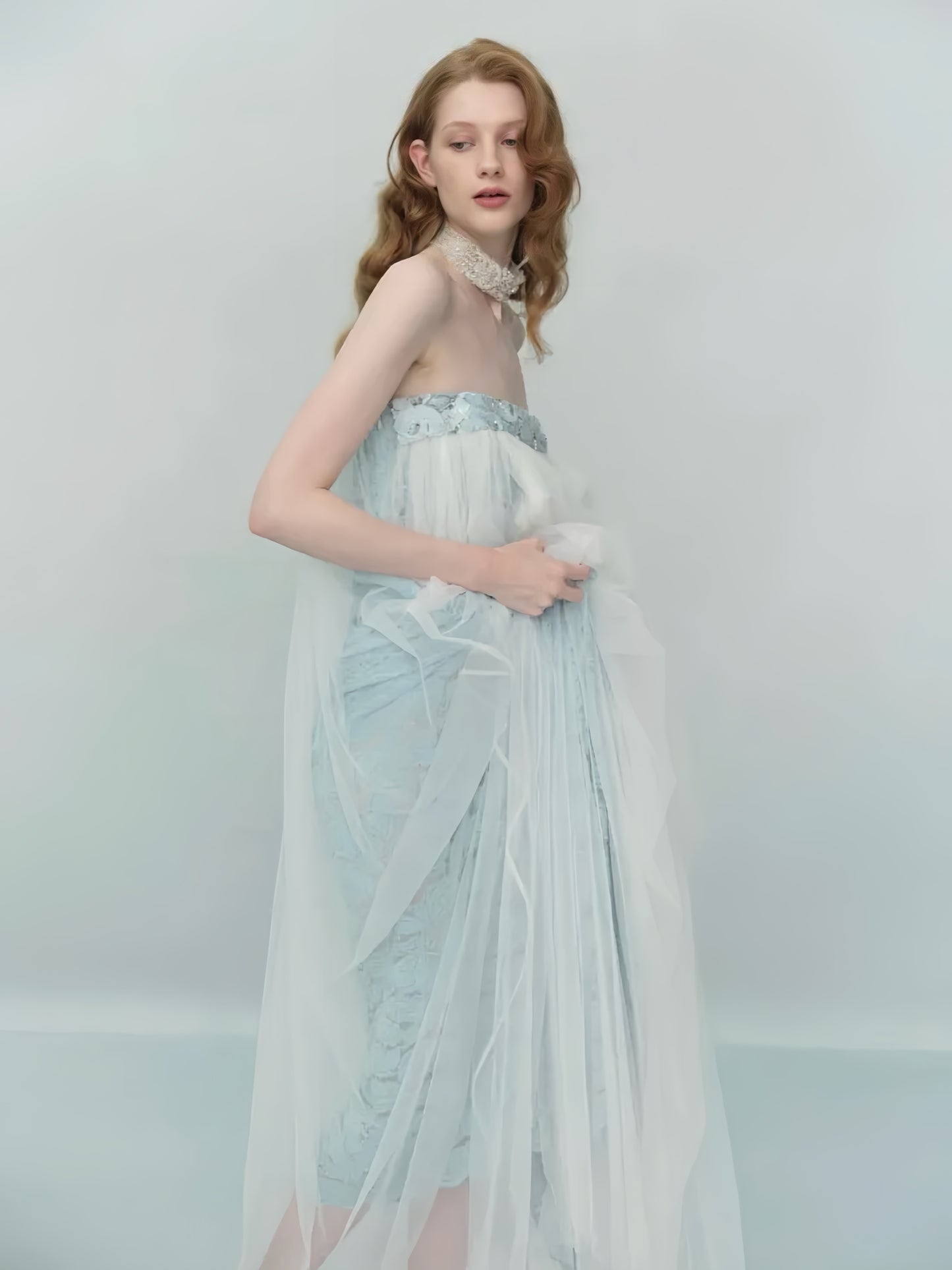 Handmade sequined pearl skirt