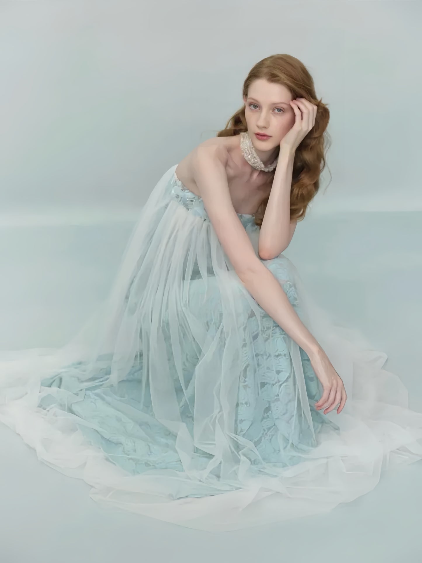 Handmade sequined pearl skirt