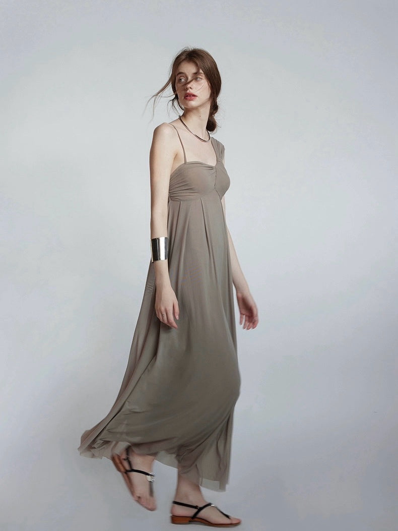 Irregular one-shoulder strap dress