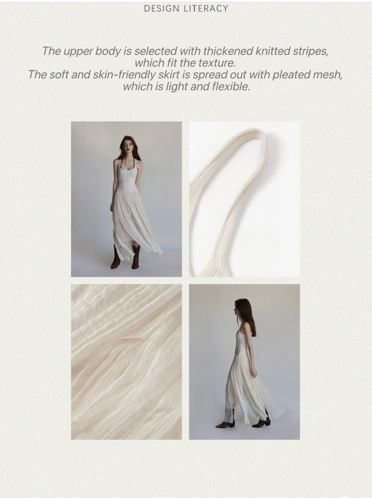 Destructive pleated mesh dress