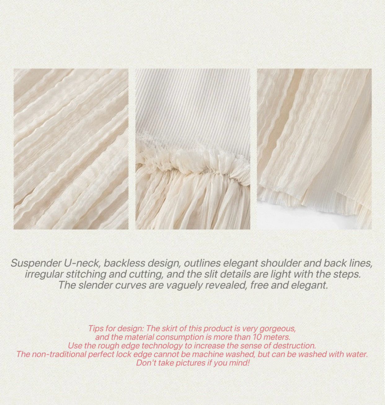 Destructive pleated mesh dress