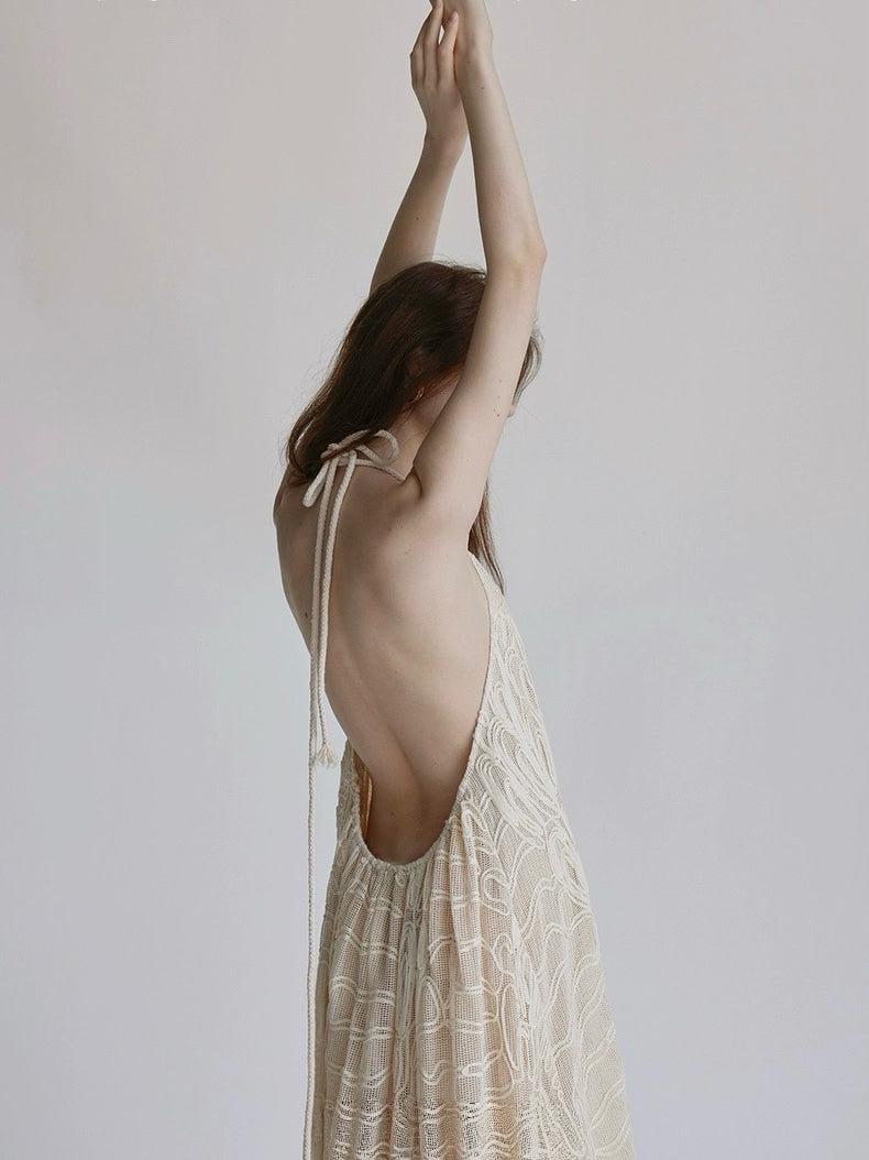 Knitted backless skirt holiday skirt