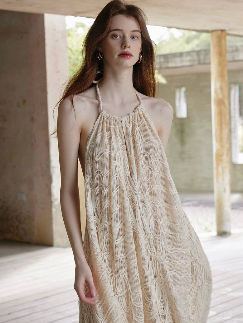 Knitted backless skirt holiday skirt