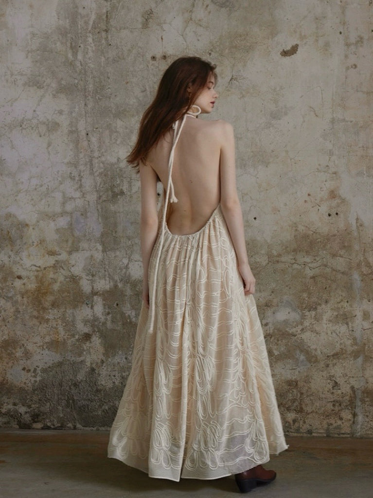 Knitted backless skirt holiday skirt