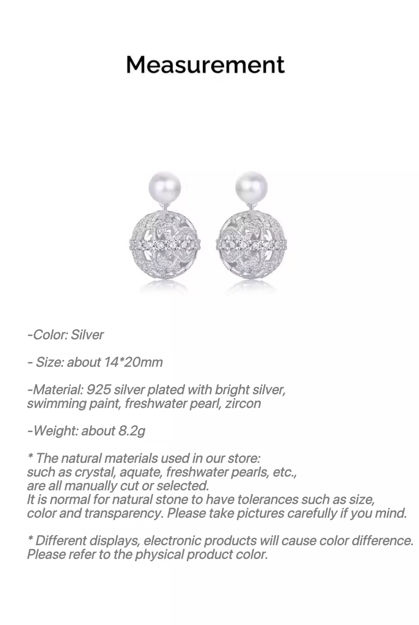 Dense-patterned pearl earrings