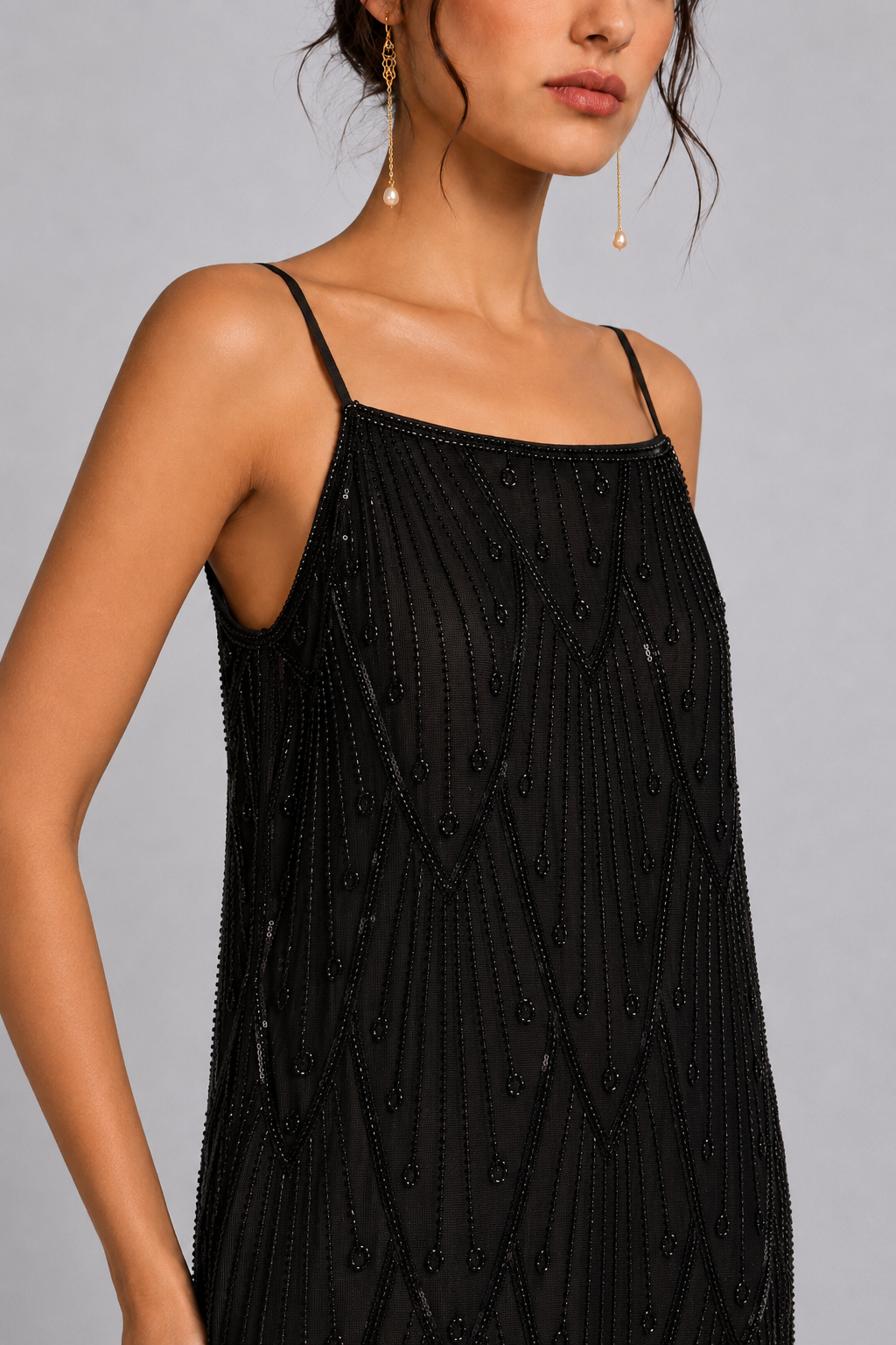 Elegant High-end Custom Long Dress with Heavy Beading for Women