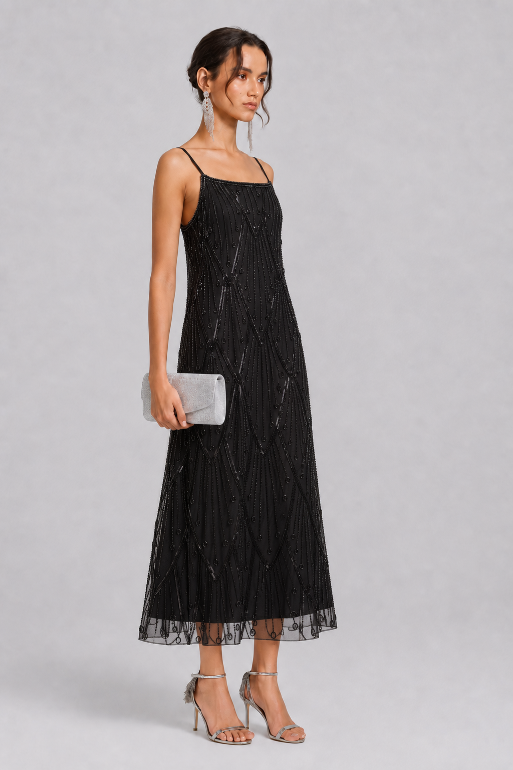 Elegant High-end Custom Long Dress with Heavy Beading for Women