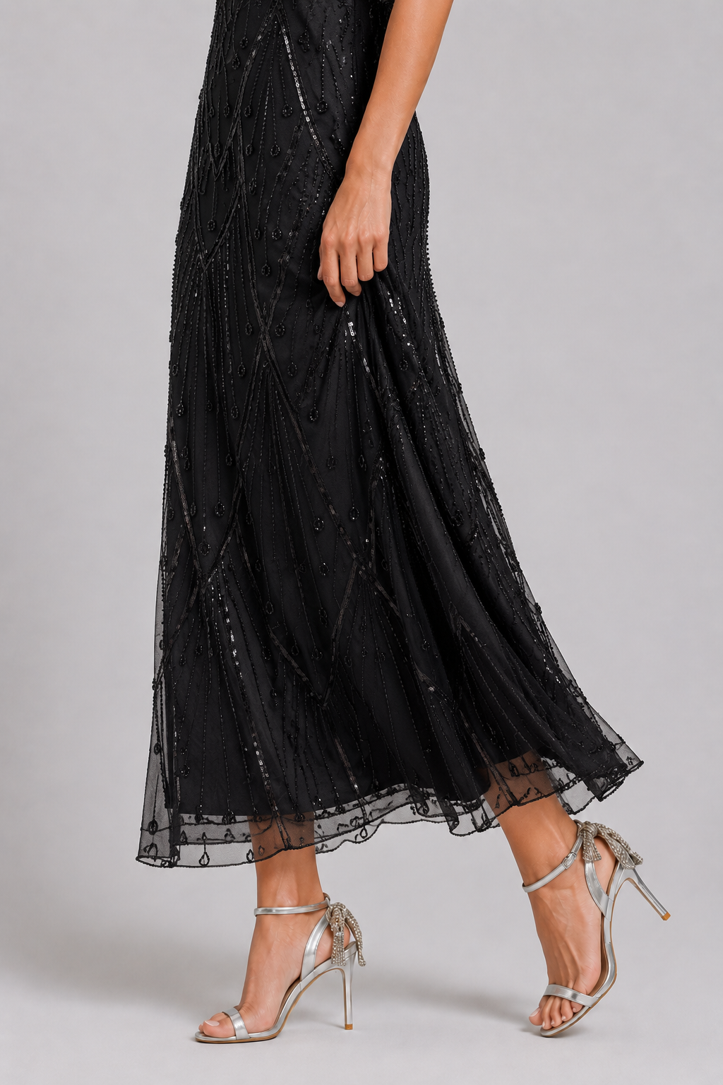 Elegant High-end Custom Long Dress with Heavy Beading for Women