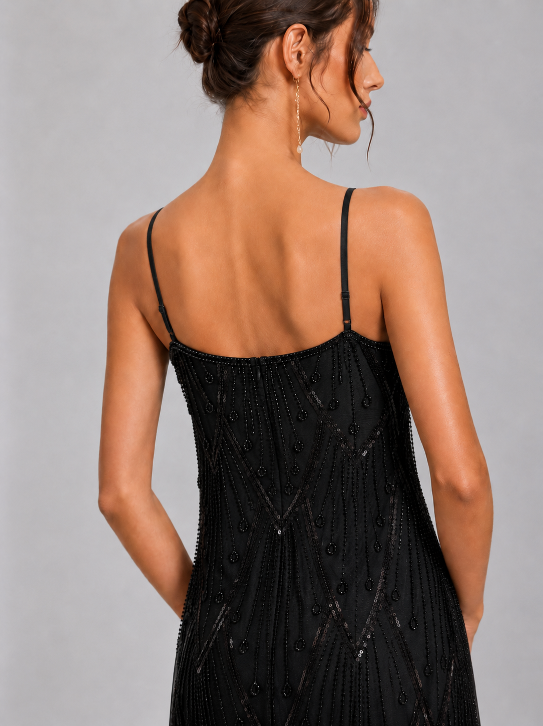 Elegant High-end Custom Long Dress with Heavy Beading for Women