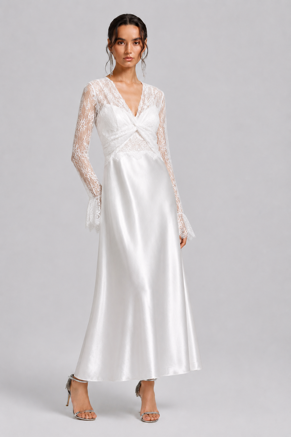 French Luxury Lace V-Neck Maxi Dress | Spring & Summer New Arrival