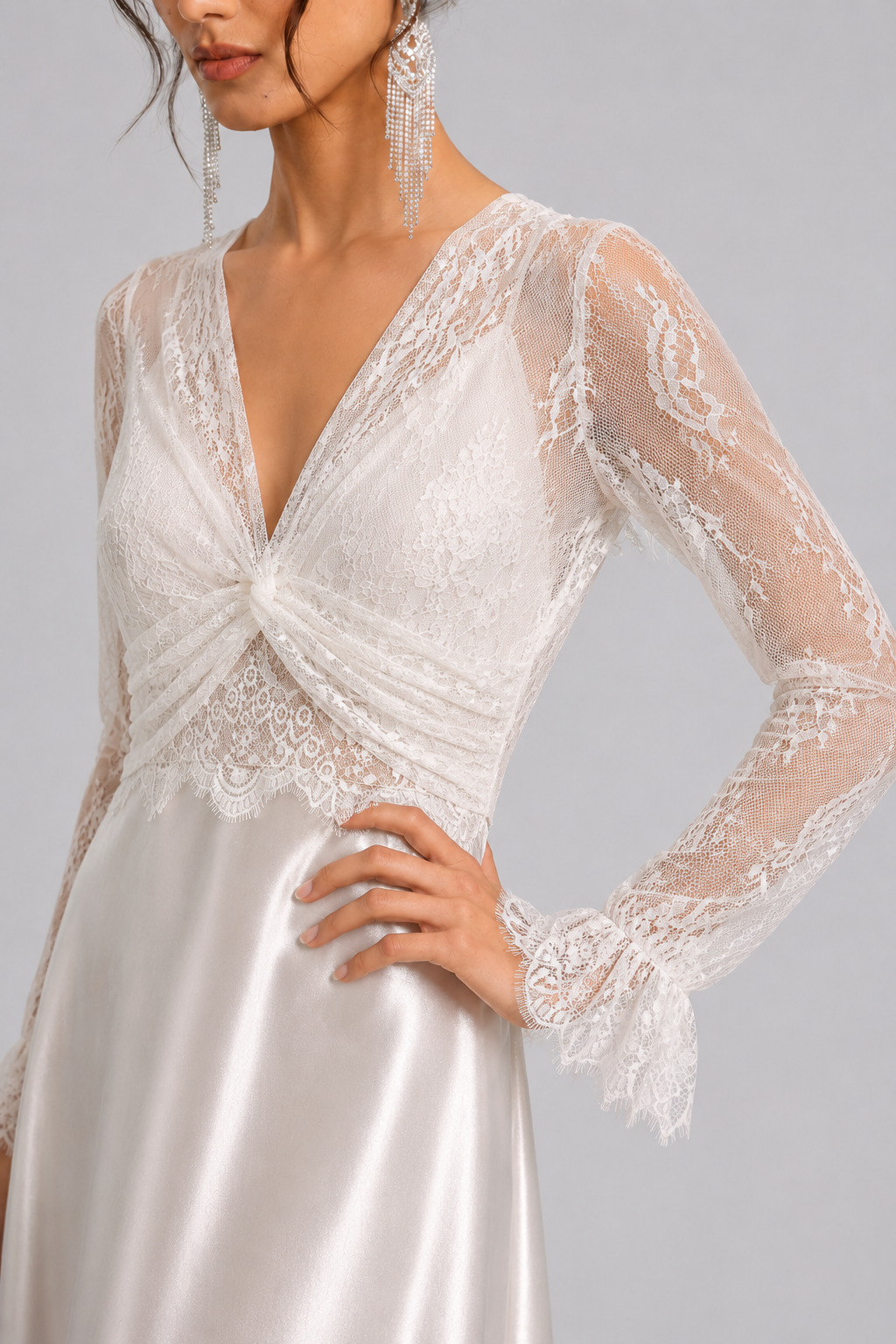French Luxury Lace V-Neck Maxi Dress | Spring & Summer New Arrival