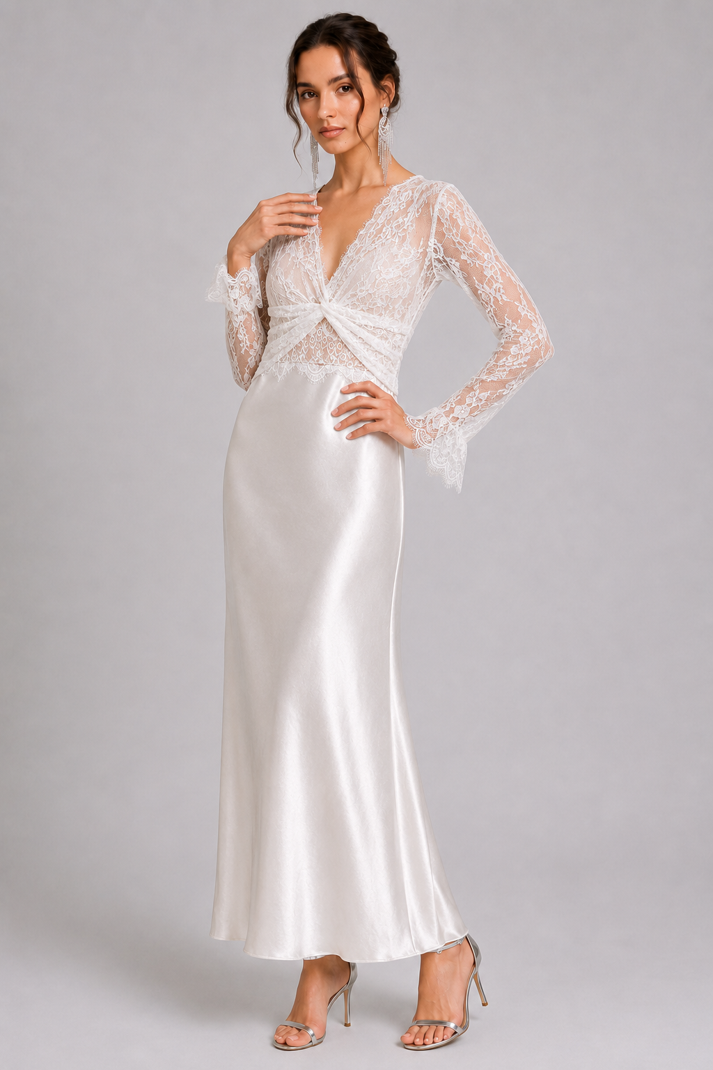 French Luxury Lace V-Neck Maxi Dress | Spring & Summer New Arrival