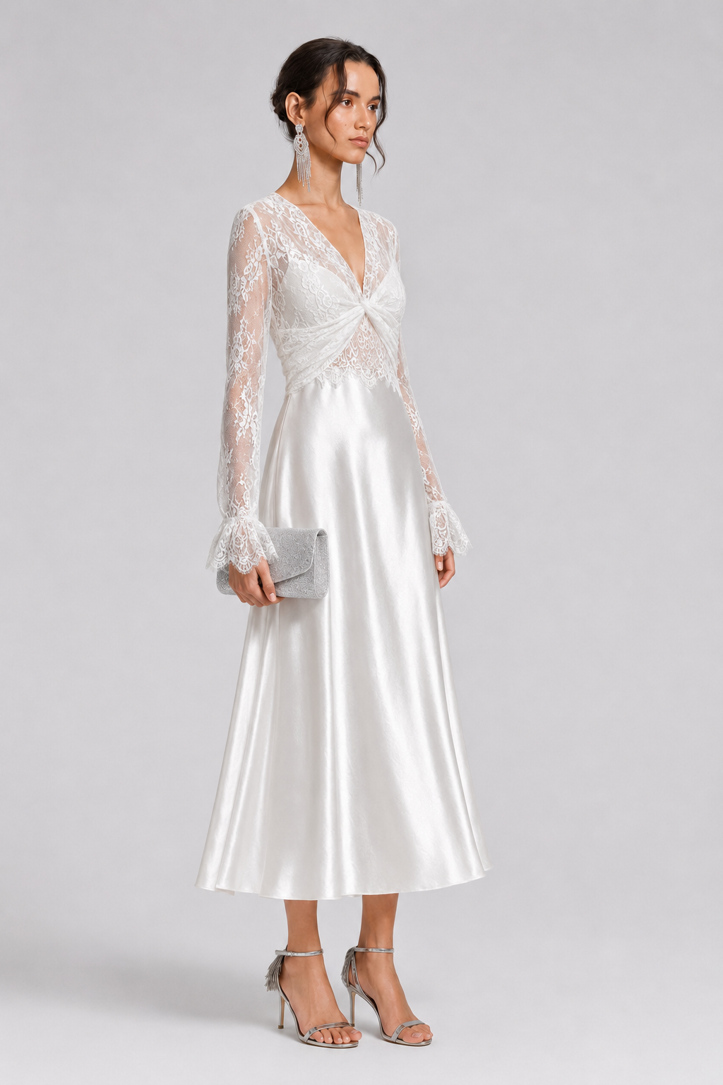French Luxury Lace V-Neck Maxi Dress | Spring & Summer New Arrival