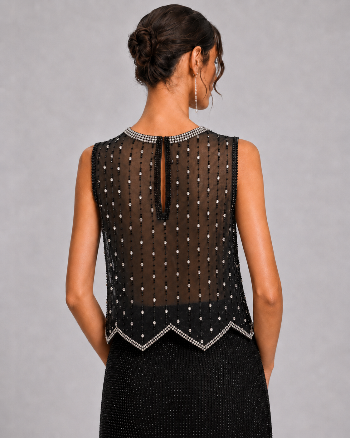 Heavy Rhinestone Bodycon Skirt, Shiny A-line Midi Skirt for Women, New Summer Style