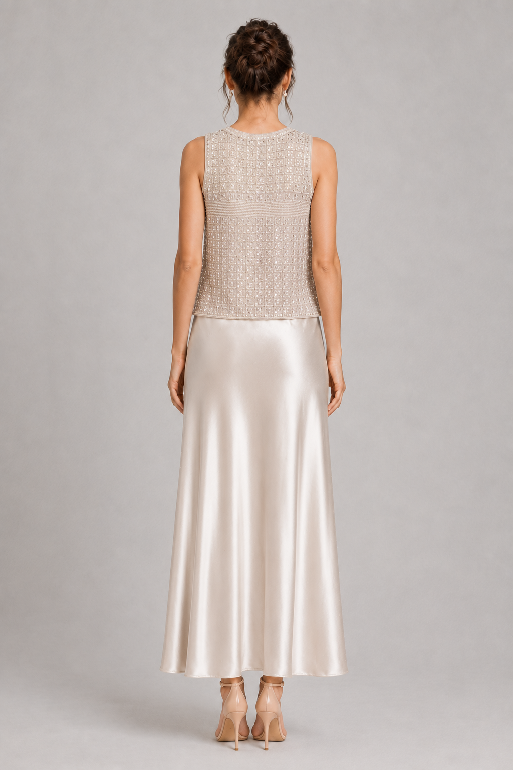 White Satin Maxi Slip Skirt
