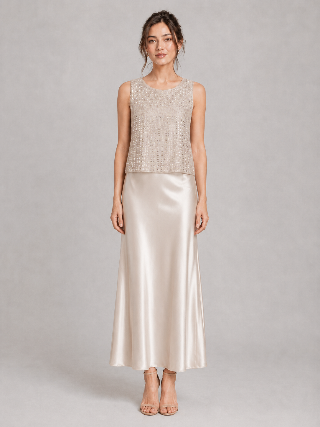 White Satin Maxi Slip Skirt