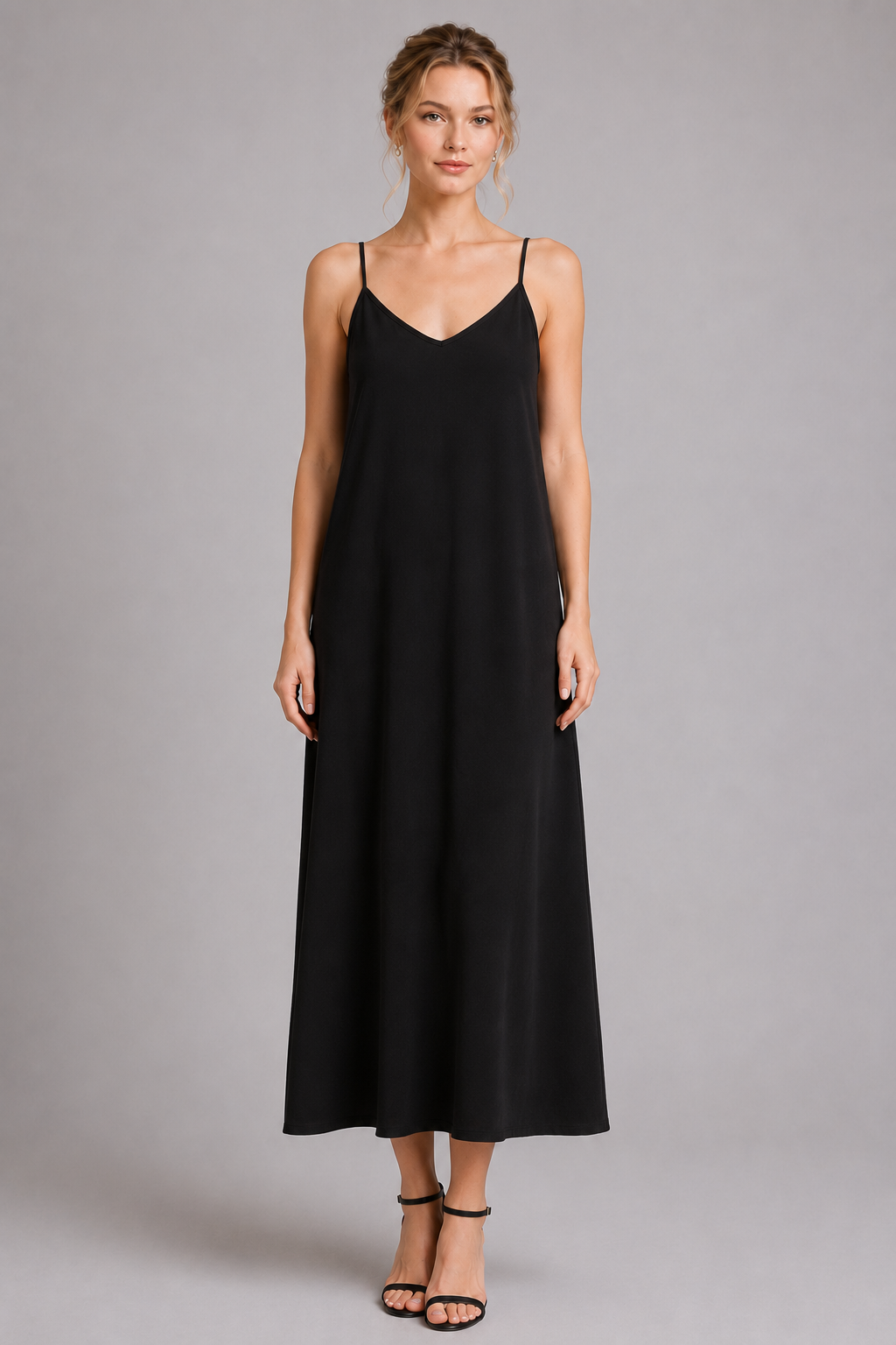 Black Sparkle Lace Midi Formal Dress With Pearl Neck（With built-in slip lining）