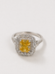 3 Carat Radiant Cut Ring, S925 Sterling Silver Fully Paved Halo Ring