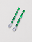 Emerald Linear Drop Dangle Earrings S925 Silver