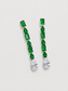 Emerald Linear Drop Dangle Earrings S925 Silver
