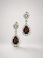 Pigeon Blood Ruby Halo Drop Dangle Earrings S925 Silver
