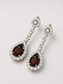 Pigeon Blood Ruby Halo Drop Dangle Earrings S925 Silver