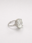 Oval White Crystal 4-Prong S925 Sterling Silver Ring