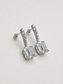 Radiant Cut White Crystal Dangle Earrings S925 Sterling Silver